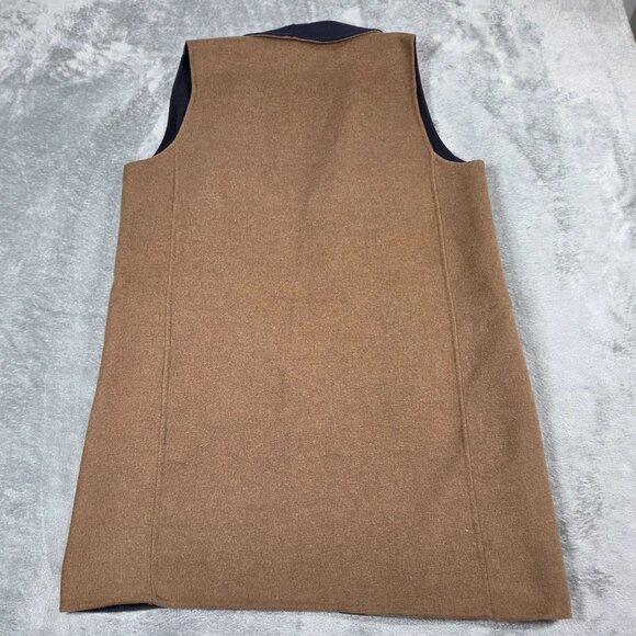 Talbots Vest Womens Medium Navy Tan Double Face Shawl Collar Preppy Western - Picture 7 of 9